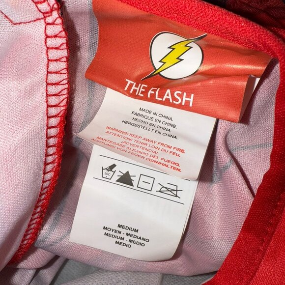 The Flash Halloween Costume Boys Size Medium 8 10 Muscle Chest Jumpsuit Rubies - Picture 11 of 14